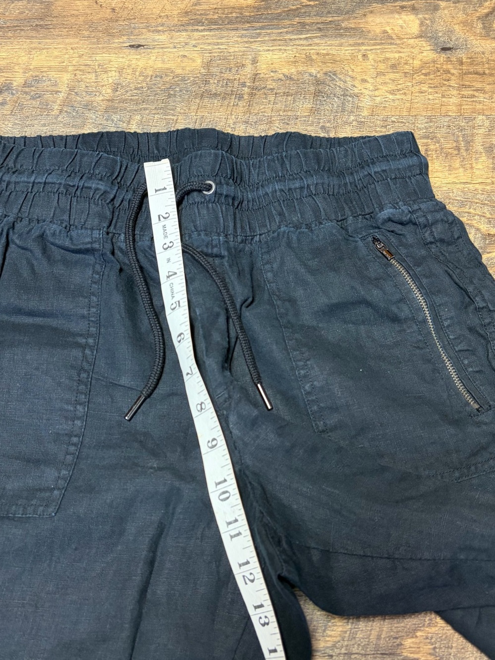 Athleta Cabo Linen Jogger Pant Womens 12/T Tall Black Tapered High Rise Beachy - Picture 4 of 9